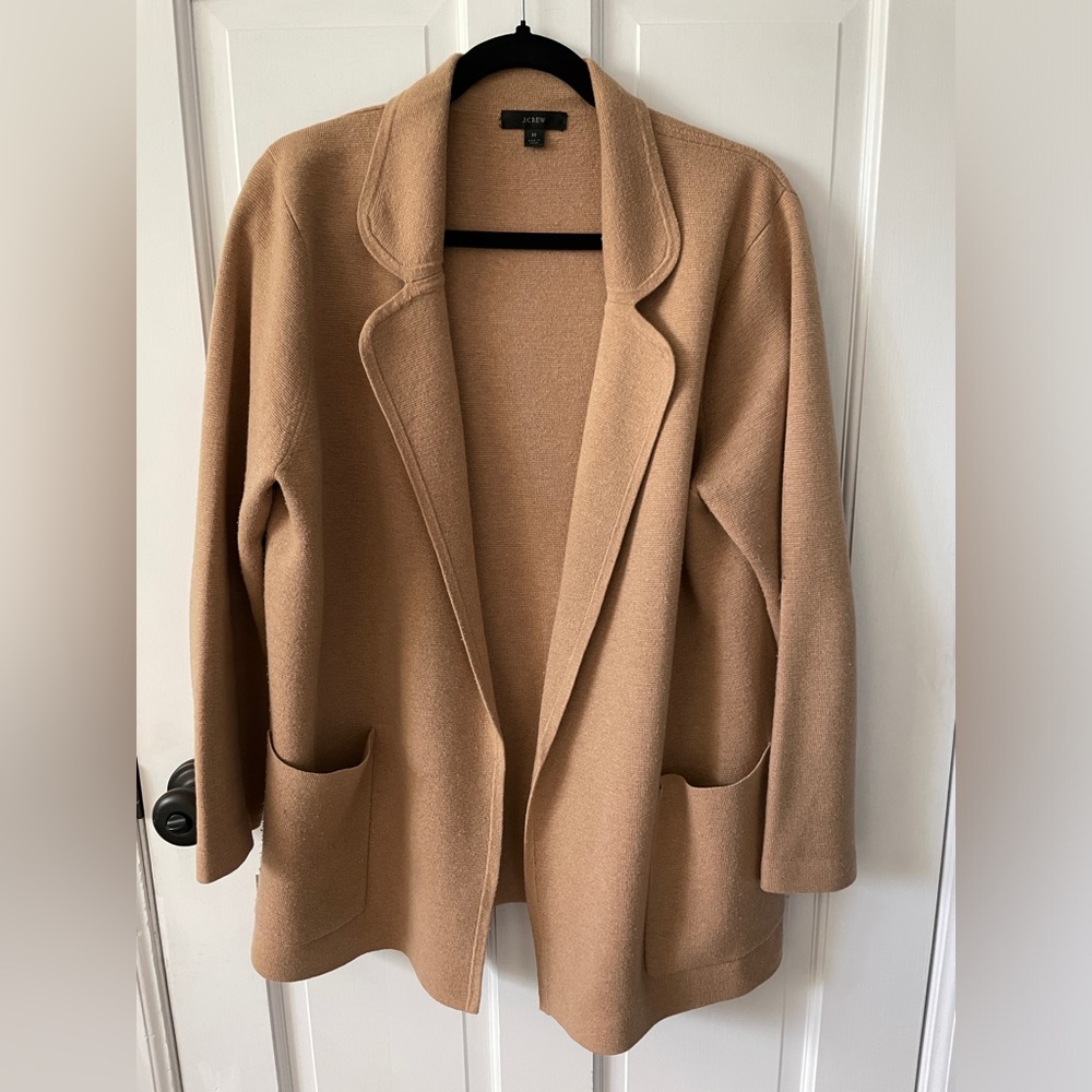 J Crew Tan Open Knit Blazer - Medium